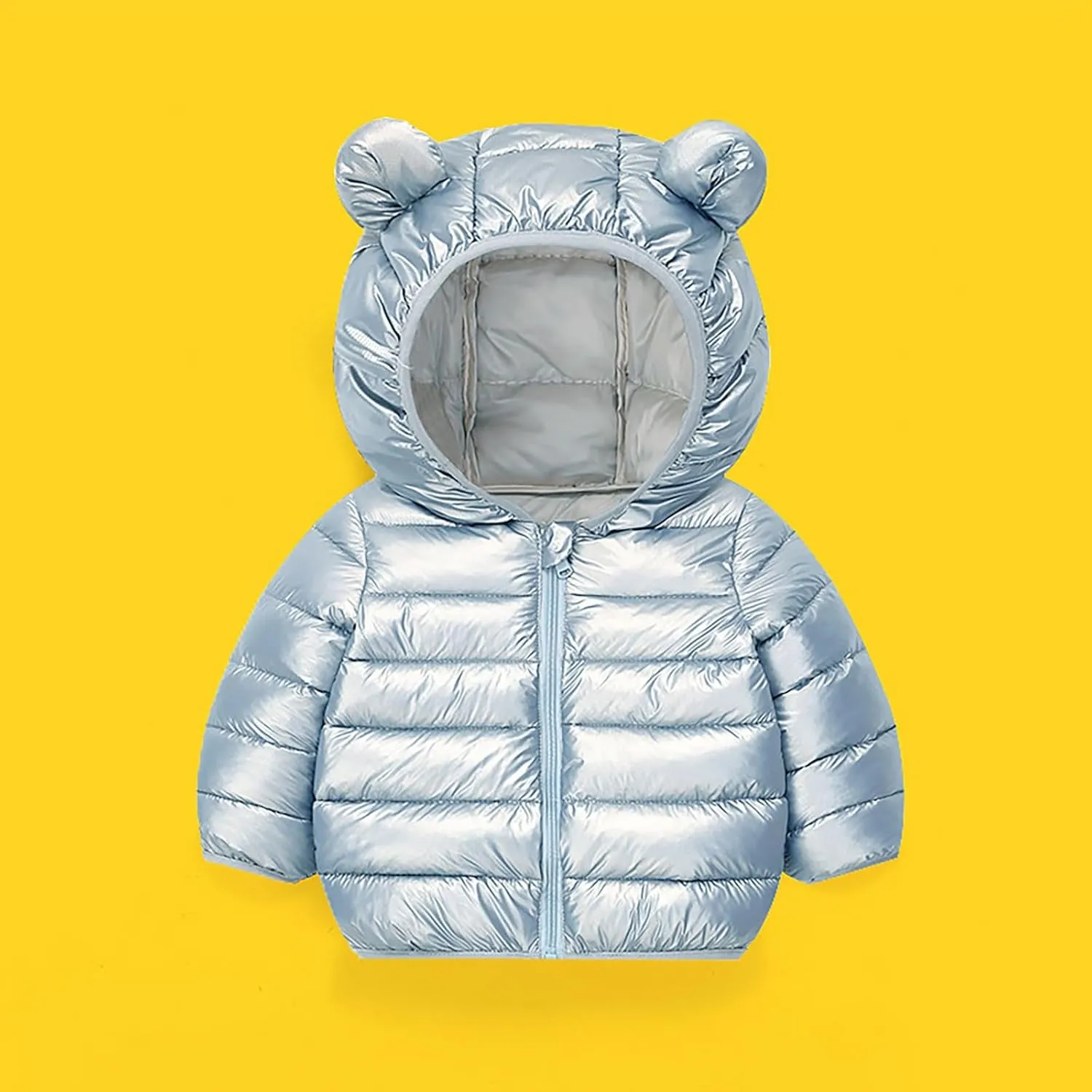 Baby Boys Hooded Down Jacket Toddler Boys Girls Light Puffer Padded Jacket Bear Hoods Infant Warm Winter Coat