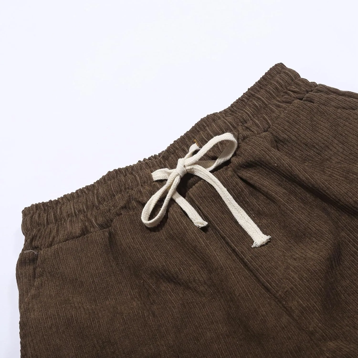 Baggy Loose Fit Cinch Bottom Sweatpants Mens Joggers Sweatpants Corduroy Casual Cozy with Pockets Trousers Athletic