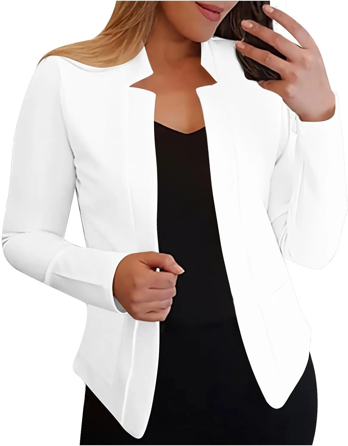 Blazers for Women Business Casual Work Office Suit Coat Tops Cropped Cardigan Jacket 2025 Fall Long Sleeve Outerwear