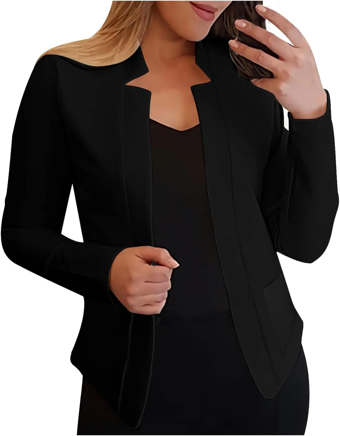 Blazers for Women Business Casual Work Office Suit Coat Tops Cropped Cardigan Jacket 2025 Fall Long Sleeve Outerwear
