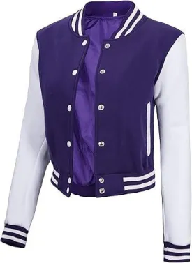 Bomber Varsity Jacket Women - Classic Letterman Jacket Woman in both Standard and Cropped Women Jacket Style