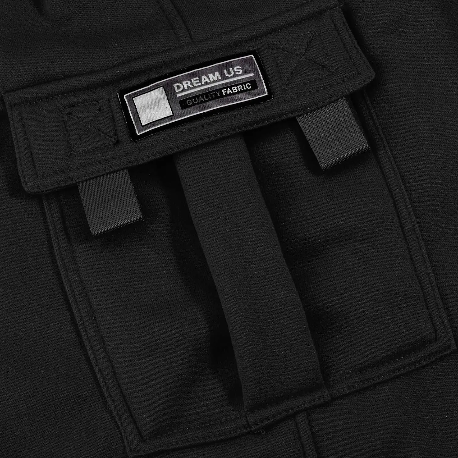 Cargo Sweatpants for Men Fleece Plus Size Hiking Joggers with Pockets Casual Open Bottom Baggy Athletic Pants
