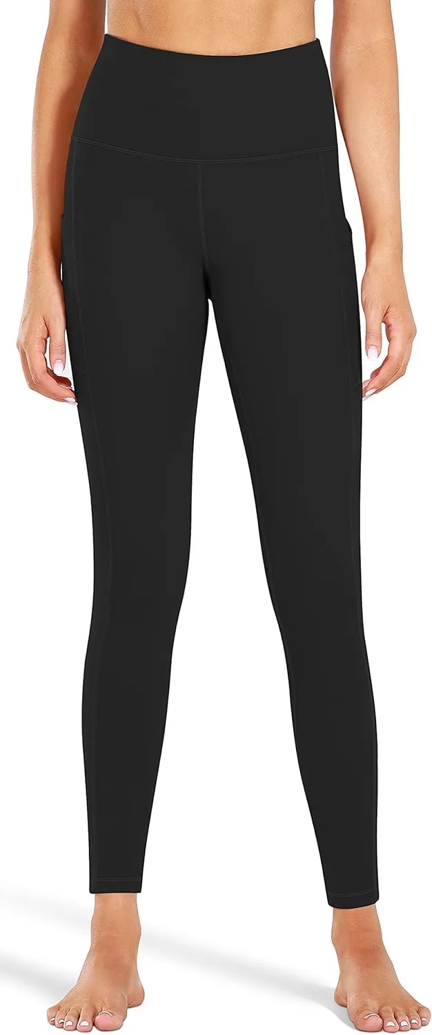Fengbay 4 Pack High Waist Yoga Pants, Pocket Yoga Pants Tummy Control Workout Leggings 4 Way Stretch Leggings with Pockets
