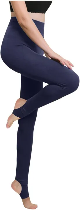 Fleece Lined Leggings Women Warm Elastic Waistband Stirrup Thermal Workout Leggings Comfy Gym Athletic Yoga Pants