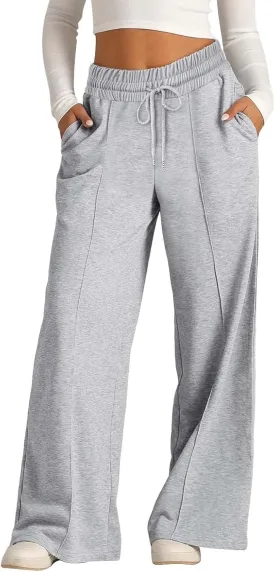 Girls Oversized Wide Leg Sweatpants Kids Baggy Straight Leg Track Pants Casual Plain Pockets Teen Straight Trousers