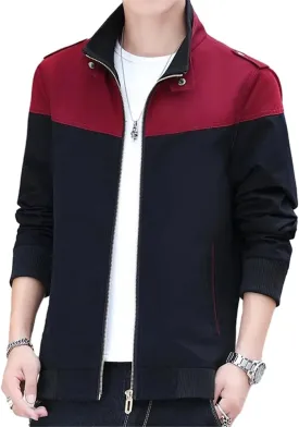 GYori Men's Spring Autumn Bomber Jacket Patchwork Casual Windbreaker Jacket Coat Tactical Military Jacket