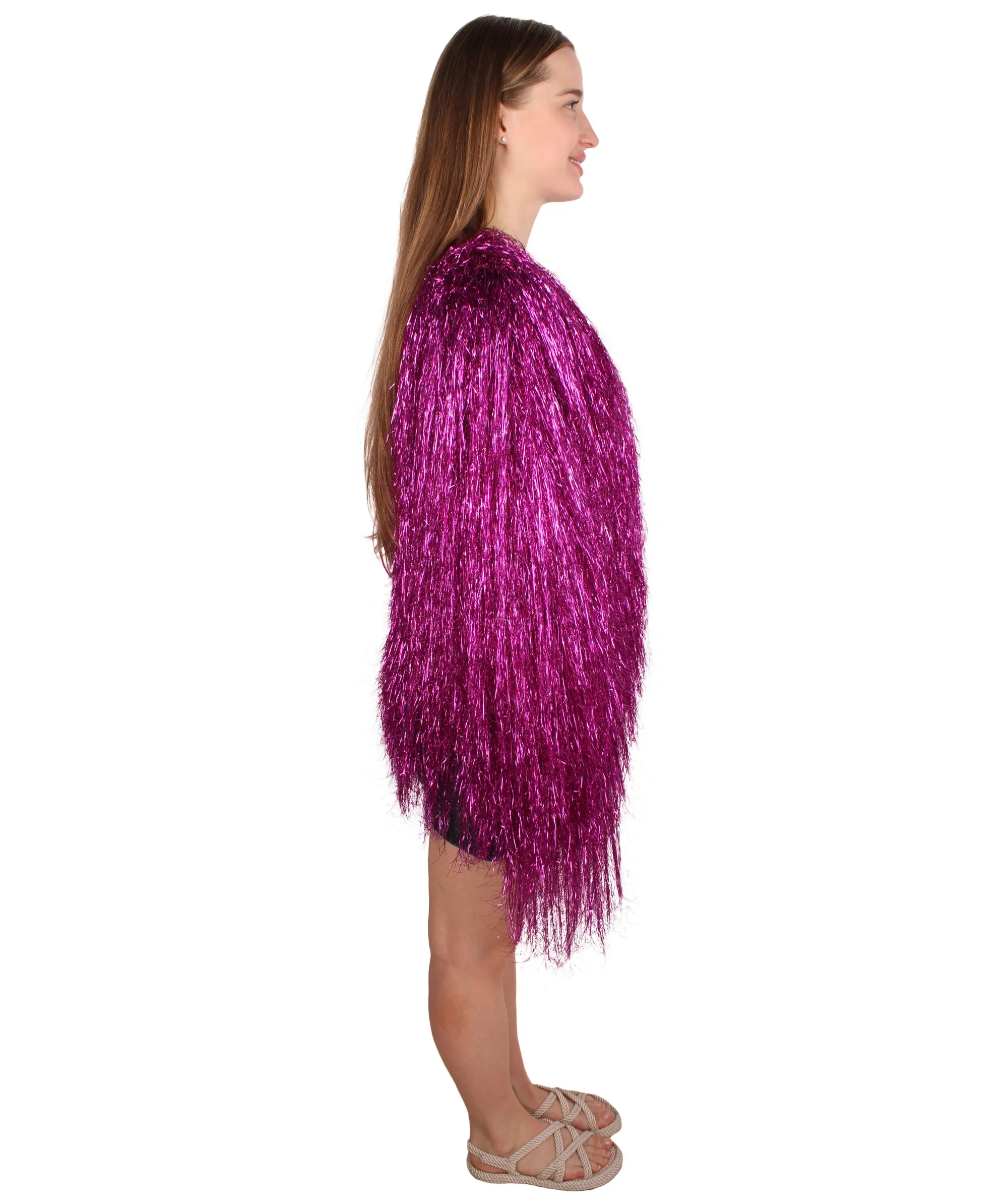 HPO Unisex Festival Carnival Thin Tinsel Jacket with Loose Fit | Extra Dense Tinsel | Multiple Size and Color Options