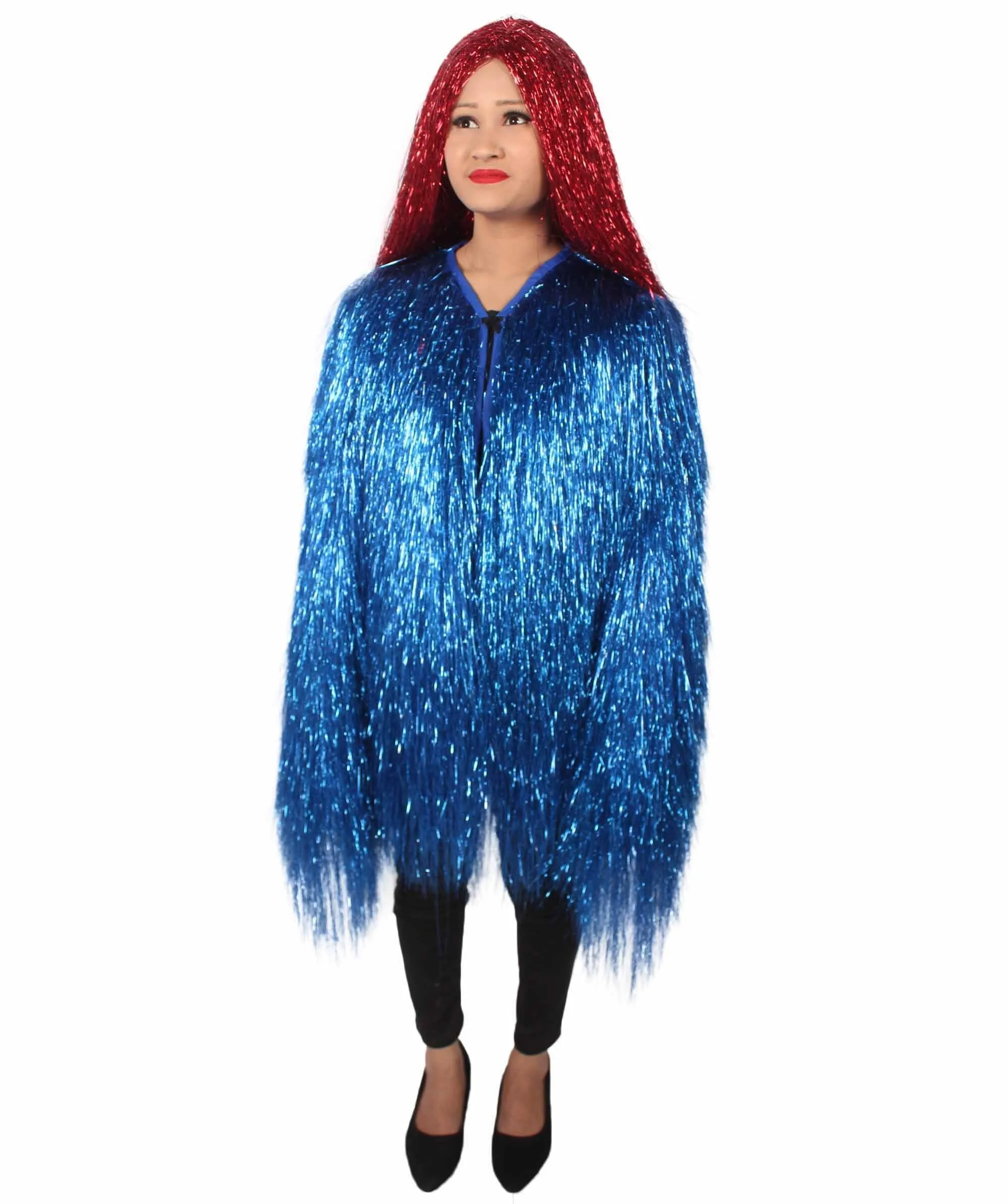 HPO Unisex Festival Carnival Thin Tinsel Jacket with Loose Fit | Extra Dense Tinsel | Multiple Size and Color Options