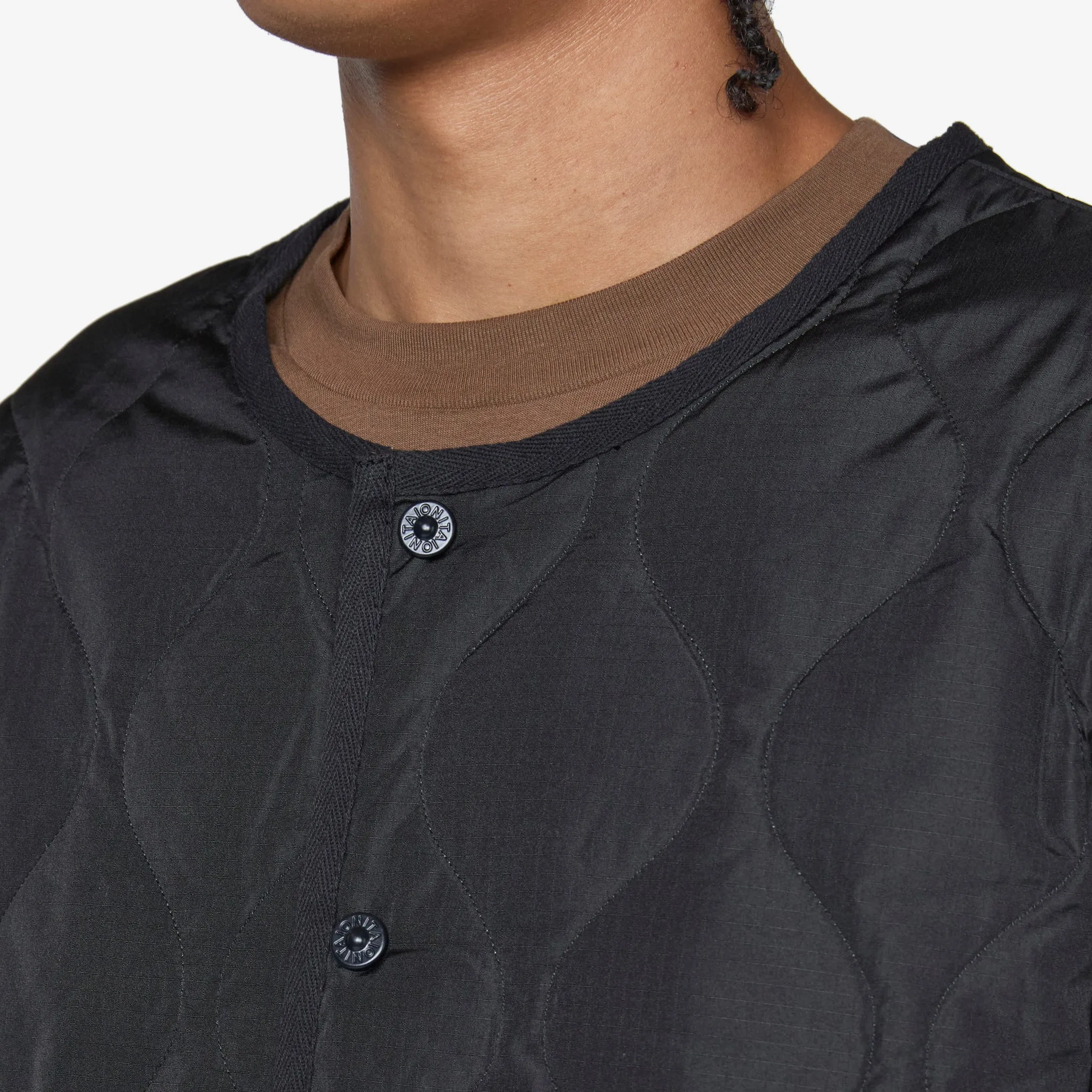 Military Crew Neck Down Jacket Black