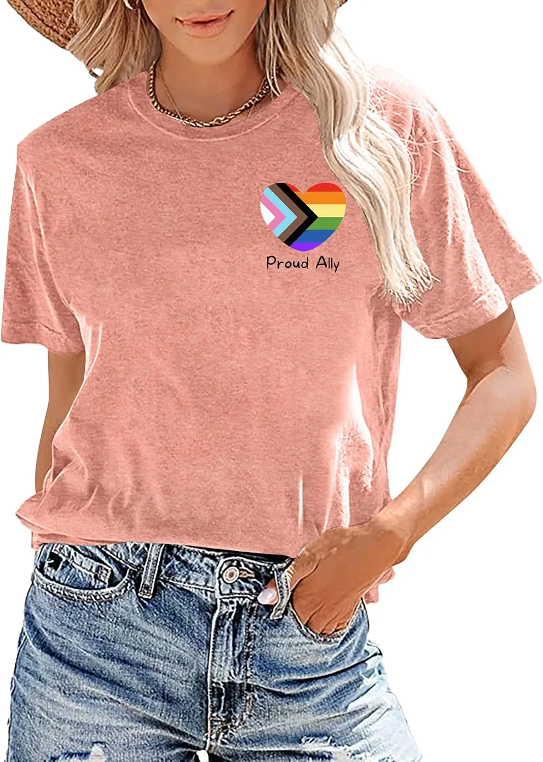 Pride Shirts for Women: Rainbow Pride Graphic Tee LGBTQ Equality T Shirt Casual Lesbian Tops