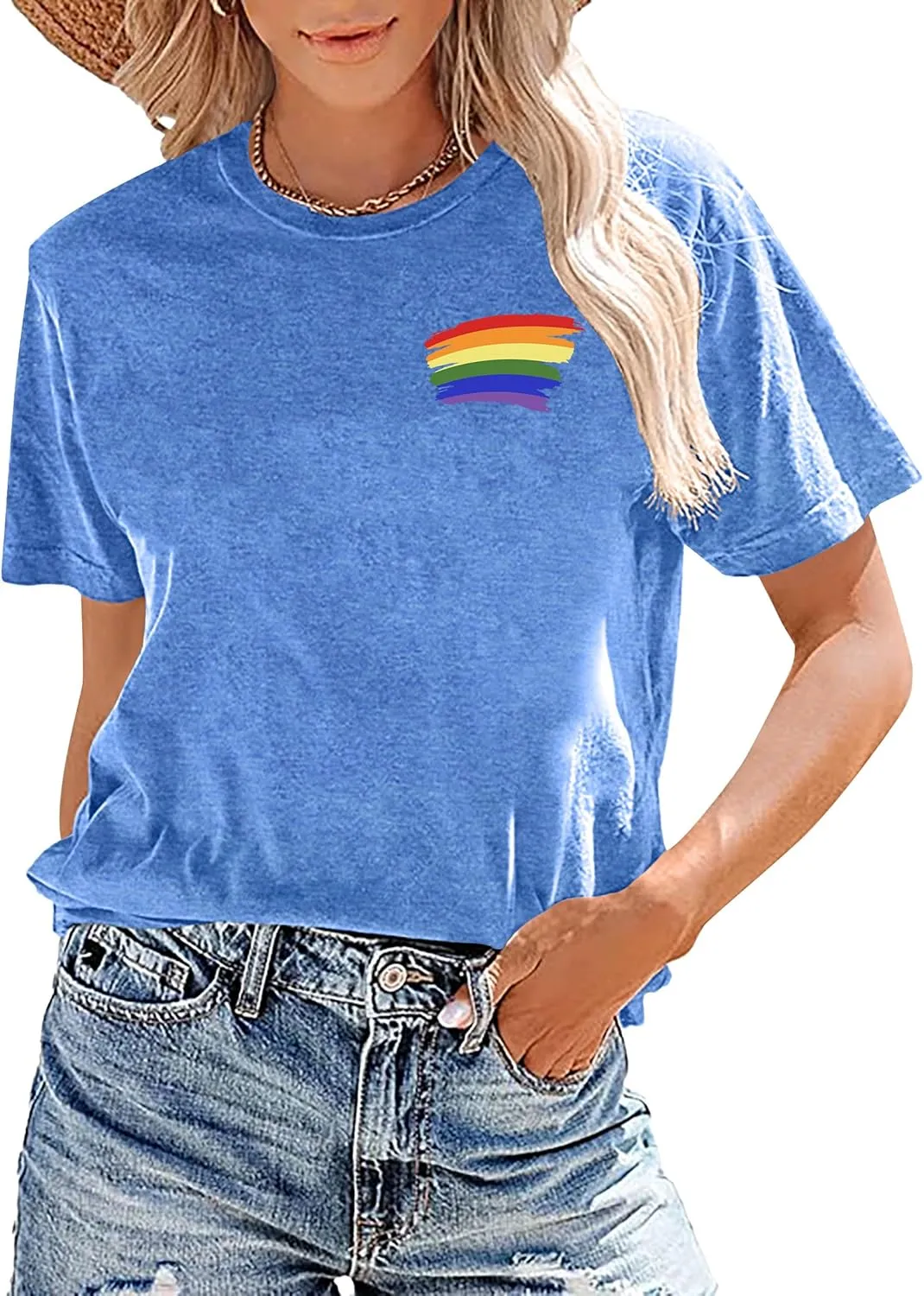 Pride Shirts for Women: Rainbow Pride Graphic Tee LGBTQ Equality T Shirt Casual Lesbian Tops