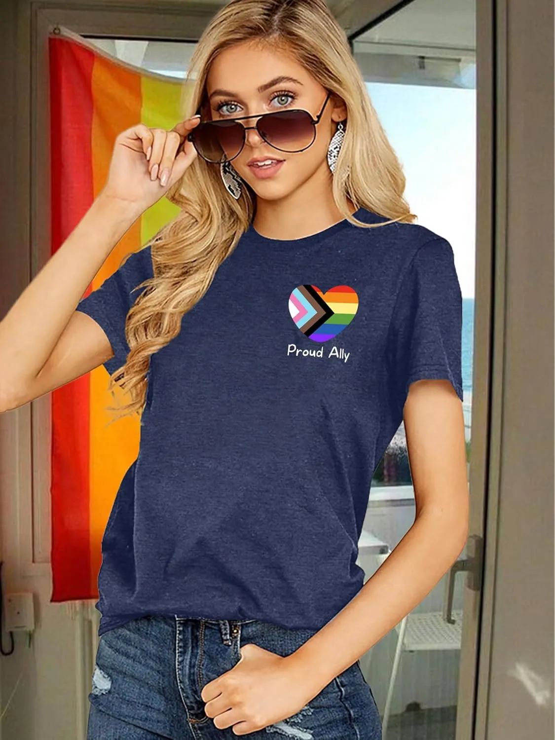 Pride Shirts for Women: Rainbow Pride Graphic Tee LGBTQ Equality T Shirt Casual Lesbian Tops