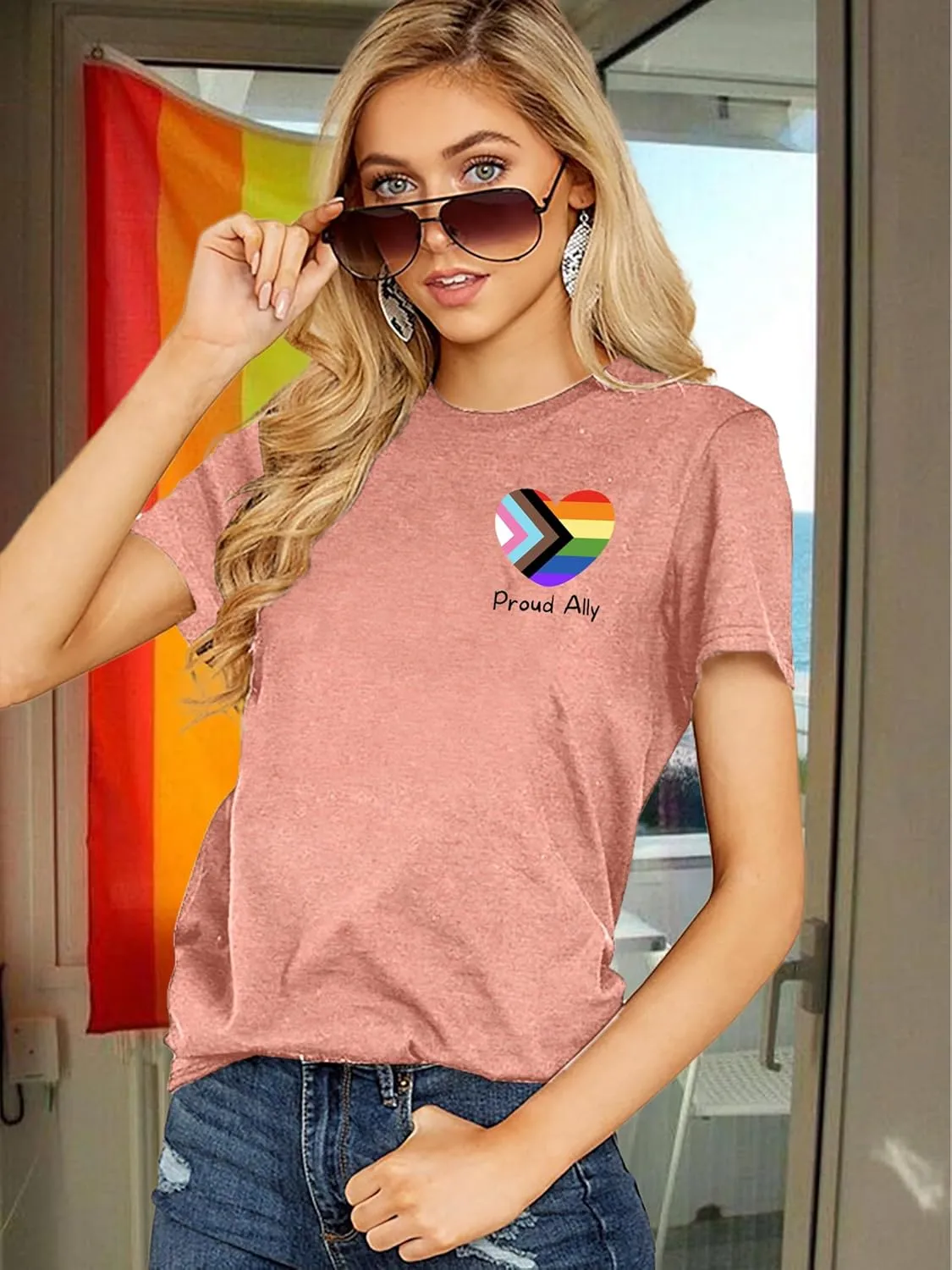 Pride Shirts for Women: Rainbow Pride Graphic Tee LGBTQ Equality T Shirt Casual Lesbian Tops
