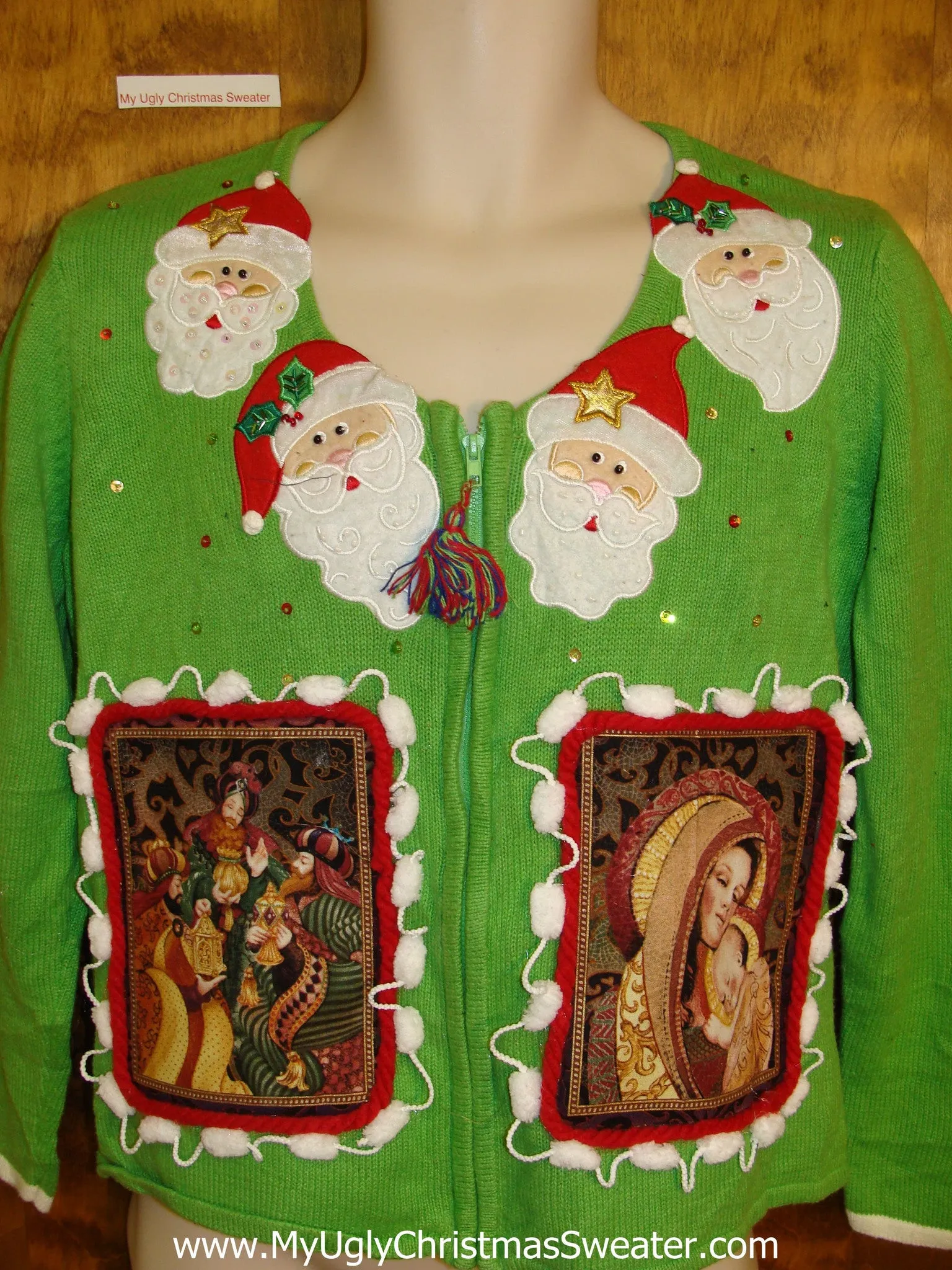 Religous Mary and Jesus Tacky Christmas Sweater