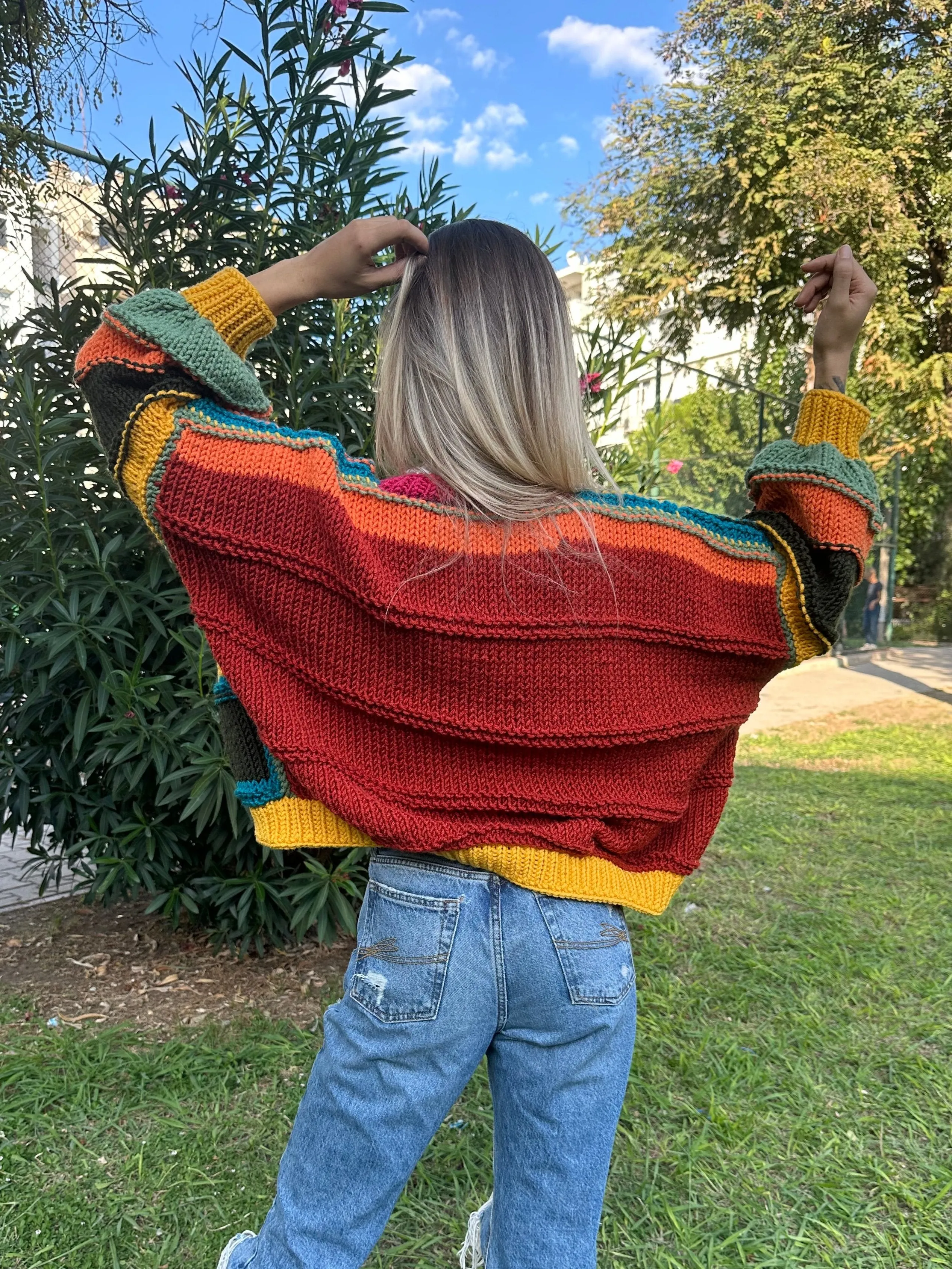 Tessa - Soft Patchwork Knit Handmade Cardigan