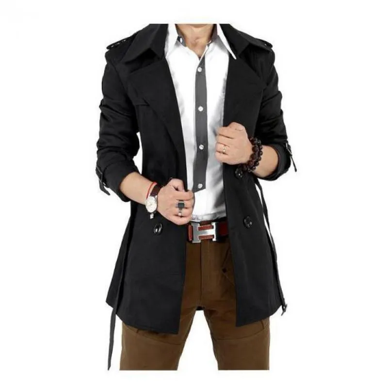 West Louis™ Brand Double Breasted Windbreaker Coat