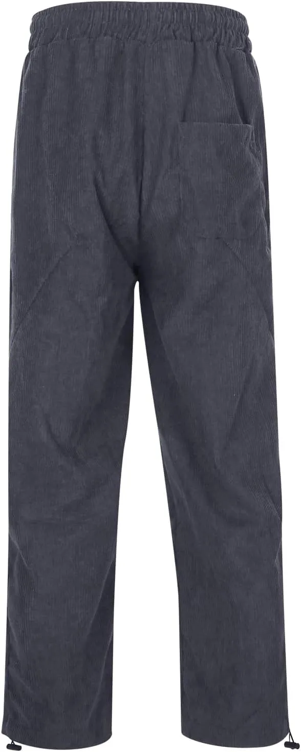 Winter Fall Baggy Cinch Bottom Sweatpants Baggy Sweatpants for Men Sporty Corduroy Workout High Waisted Trousers Soft