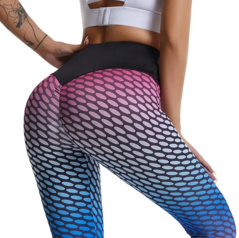 Women Leggings Fitness High Waist Tie Dye Spandex  Seamless Femme Leggings Skinny Bubble Hip-lifting