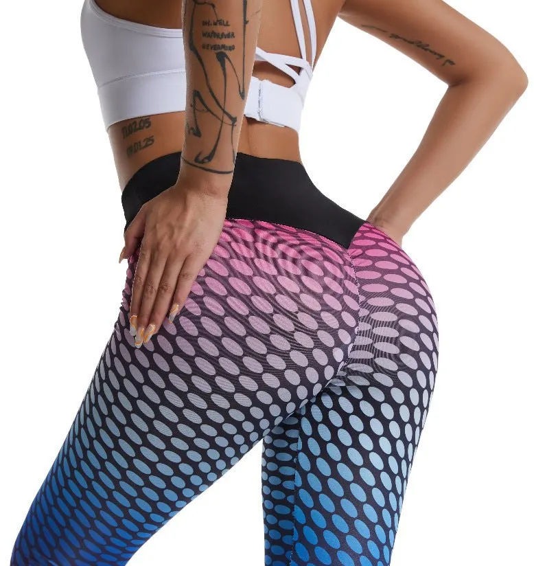 Women Leggings Fitness High Waist Tie Dye Spandex  Seamless Femme Leggings Skinny Bubble Hip-lifting