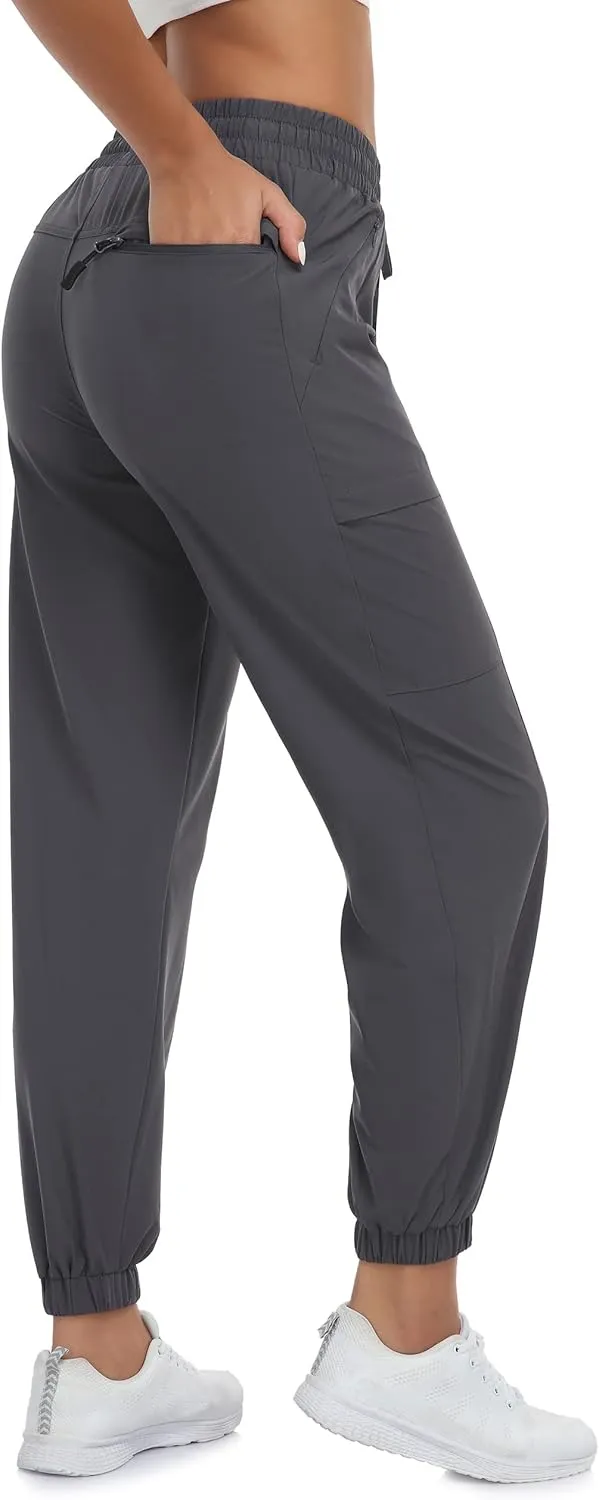 Women's Hiking Cargo Capri Pants Lightweight Quick Dry Joggers Outdoor Casual Travel Capris with Zipper Pockets