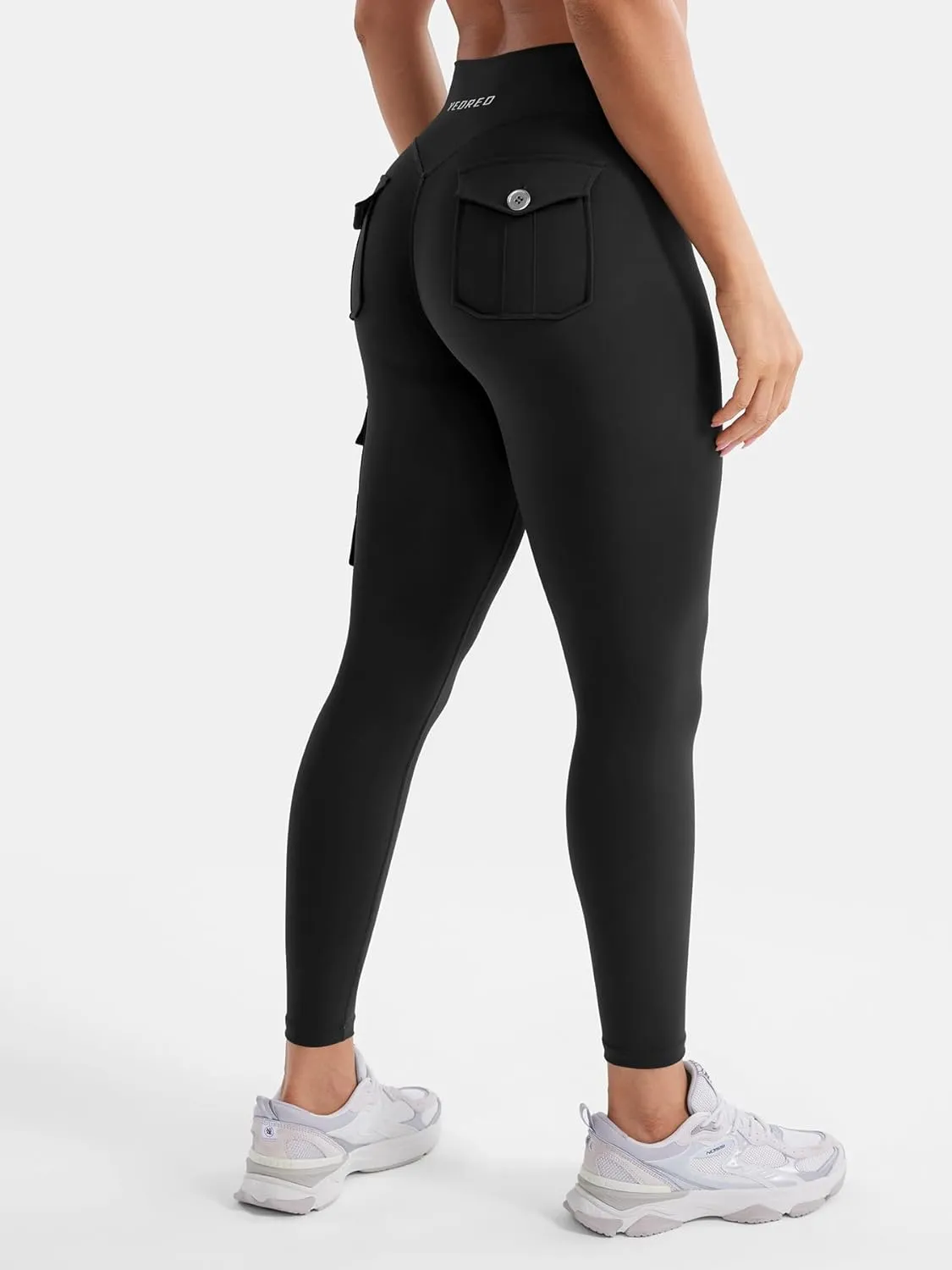 YEOREO CoreFlex Workout Cargo Leggings with Pockets for Women Hidden Scrunch Butt Lifting Leggings Gym Yoga Pants