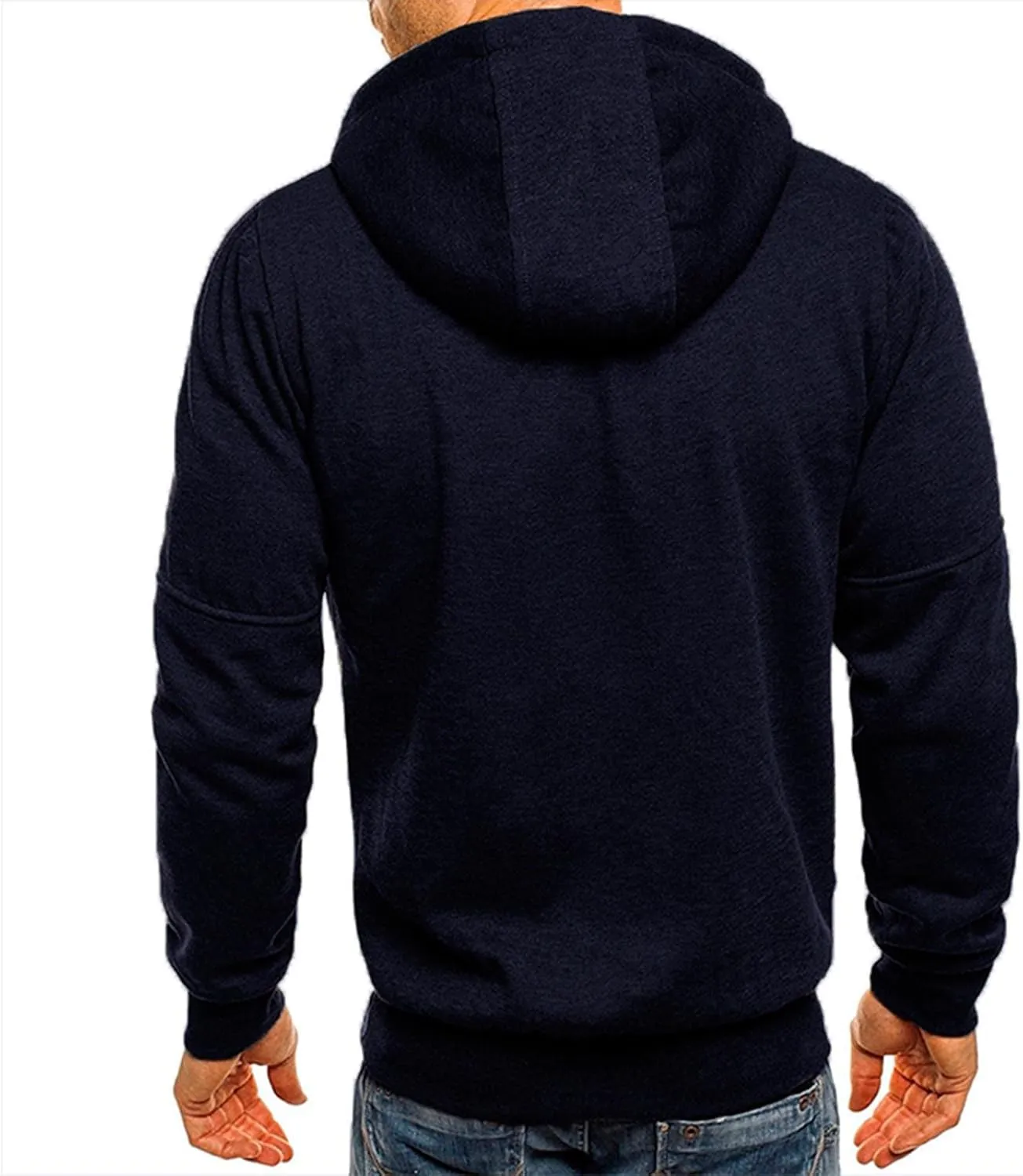 Zipper Hoodie for Men with Zip Pockets Big and Tall Sweatshirt Long Sleeve Casual Sport Jacket Fall Hiking Travel Top